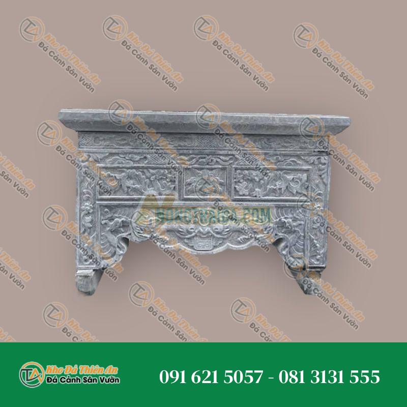 Bàn thờ đá ngoài trời đá xanh đen 172x67x78cm