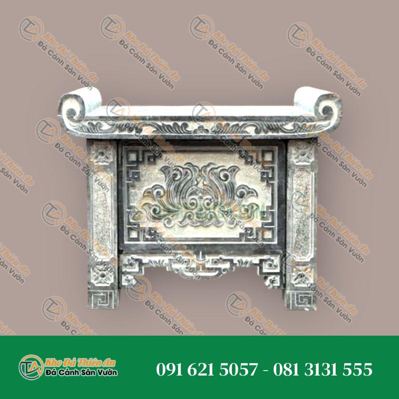 Bàn thờ đá ngoài trời đá xanh đen 176x60x80cm