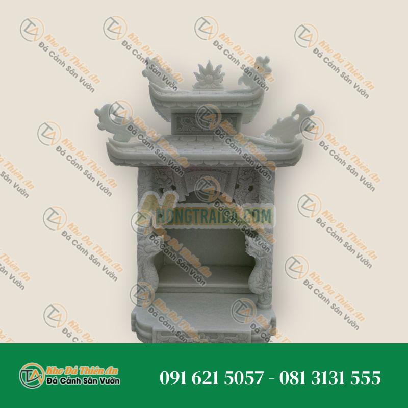 Bàn thờ ông địa bằng đá cẩm thạch trắng cao 82cm