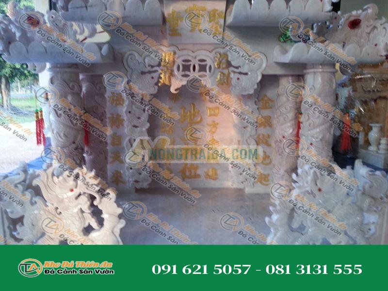Bàn thờ ông địa, thần tài kích thước 35, 4 cột, 5 mái