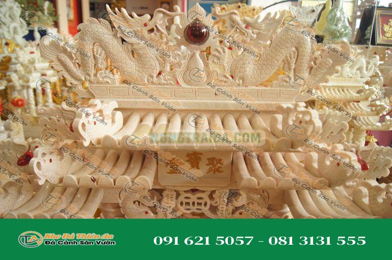Bàn thờ ông địa, thần tài kích thước 55cm, đá cẩm thạch màu hồng
