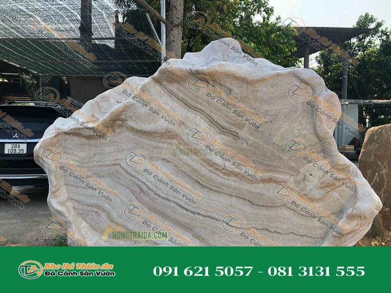 Bảng hiệu đá cẩm thạch trắng vân gỗ