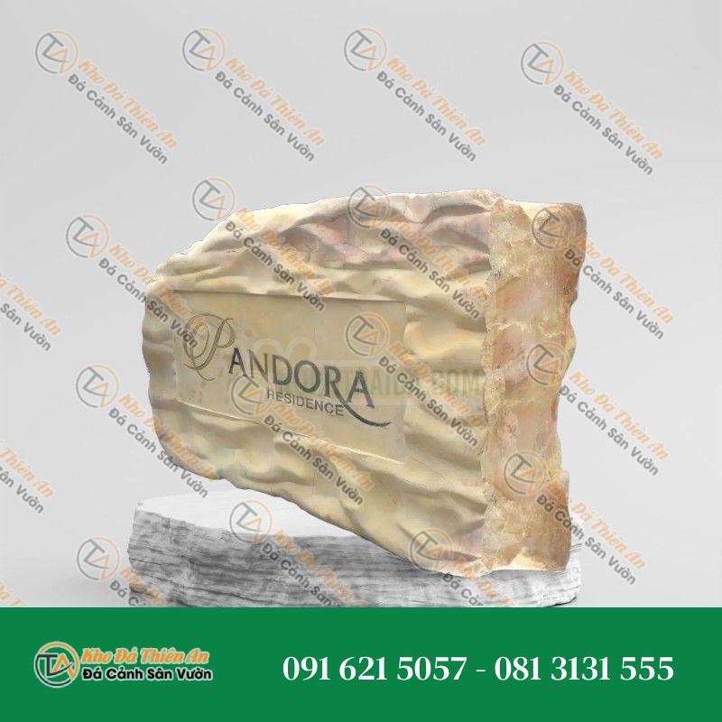 Bảng hiệu đá cẩm thạch vàng KĐT Pandora