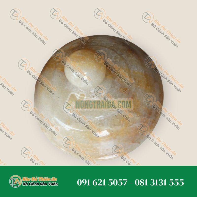 Bát đựng đá cẩm thạch mật ong, kích thước cao 20cm, rộng 20cm