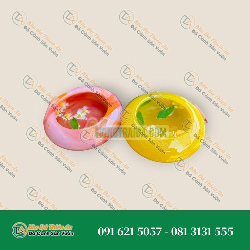 Bát nước minh đường tụ thủy, bát thả hoa thần tài đá ngọc cẩm thạch – Đường kính 15cm