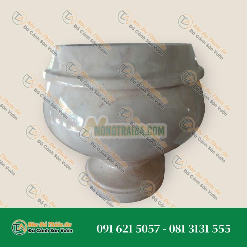 Bát trà phật, làm từ đá cẩm thạch, kích thước rộng 30cm, cao 28cm