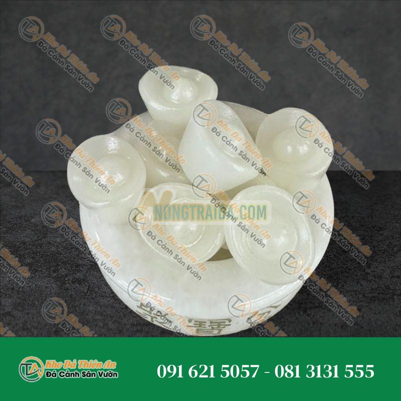 Bát Tụ Tài – Bát Tụ Bảo – Hút Tài – Hút Lộc đá bạch ngọc gia tăng tài lộc – Đường kính 10cm