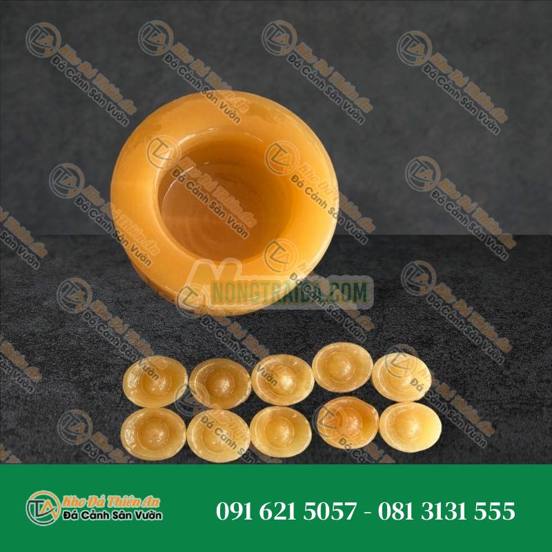 Bát Tụ Tài – Bát Tụ Bảo – Hút Tài – Hút Lộc đá ngọc hoàng long – Đường kính 10cm