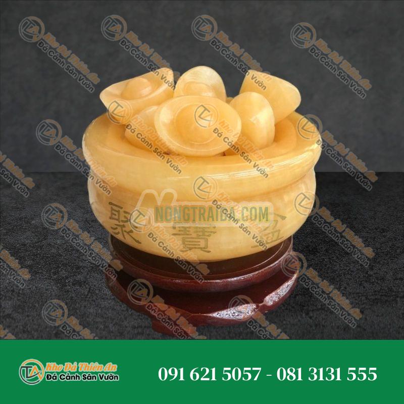 Bát Tụ Tài – Bát Tụ Bảo – Hút Tài – Hút Lộc đá ngọc hoàng long – Đường kính 12cm