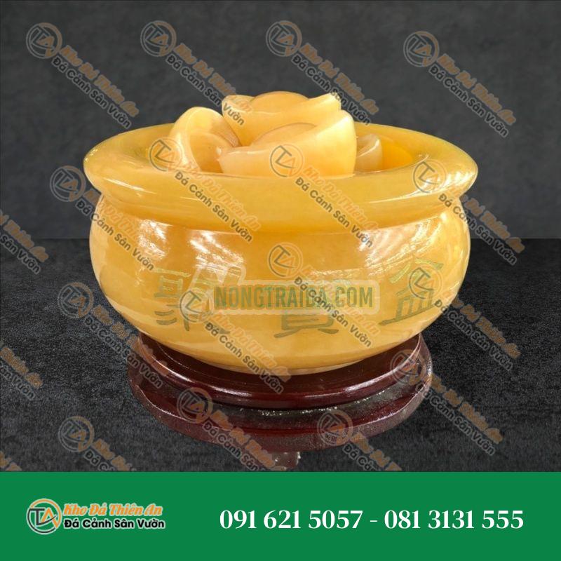 Bát Tụ Tài – Bát Tụ Bảo – Hút Tài – Hút Lộc đá ngọc hoàng long – Đường kính 16cm, và 20cm