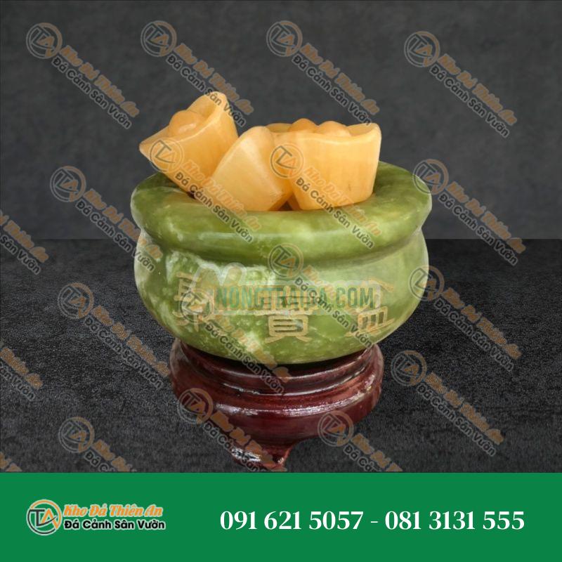 Bát Tụ Tài – Bát Tụ Bảo – Hút Tài – Hút Lộc đá ngọc serpentine gia tăng tài lộc – Đường kính 10cm