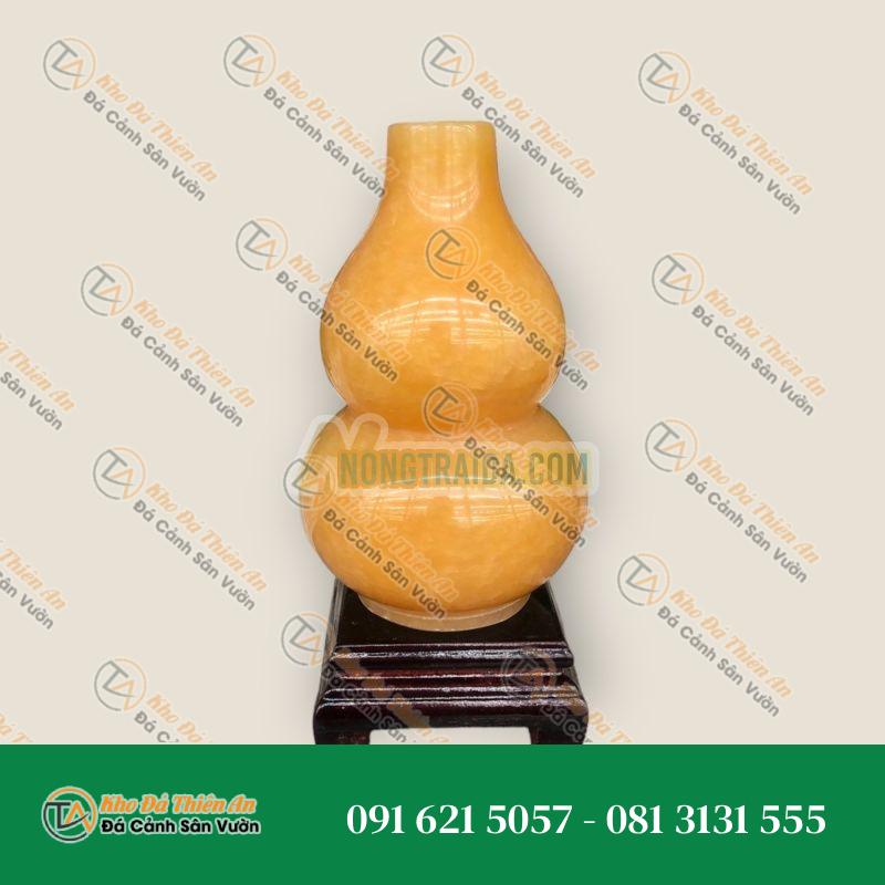 Bầu hồ lô phong thủy hút tài lộc đá ngọc hoàng long – Cao 19,5cm