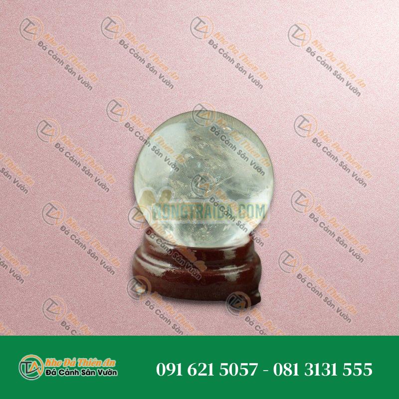 Bi thạch anh trắng vân mây 5cm 4A