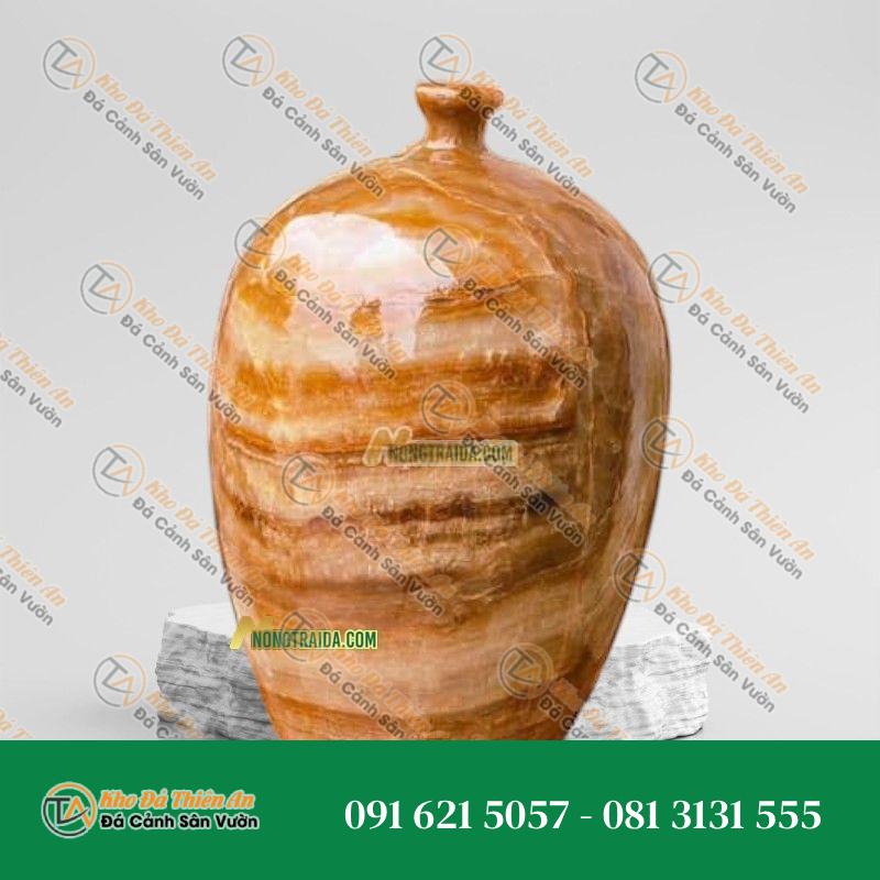 Bình Hoa Bằng Đá Tự Nhiên Thân Cao Đá Vân Gỗ 52cm