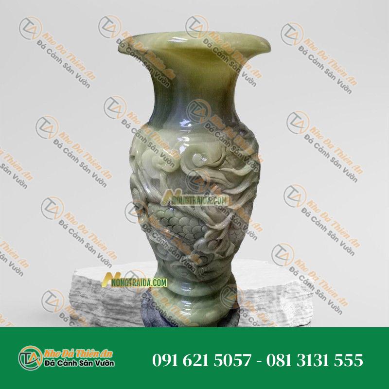 Bình Hoa Đá Ngọc Secpentine Xanh 36cm
