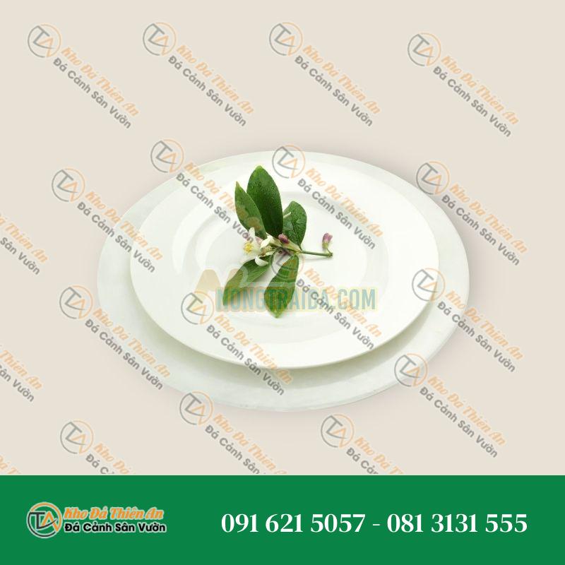 Bộ 4 đĩa bày bằng đá cẩm thạch Onyx trắng, làm thủ công (Đồ sưu tầm)