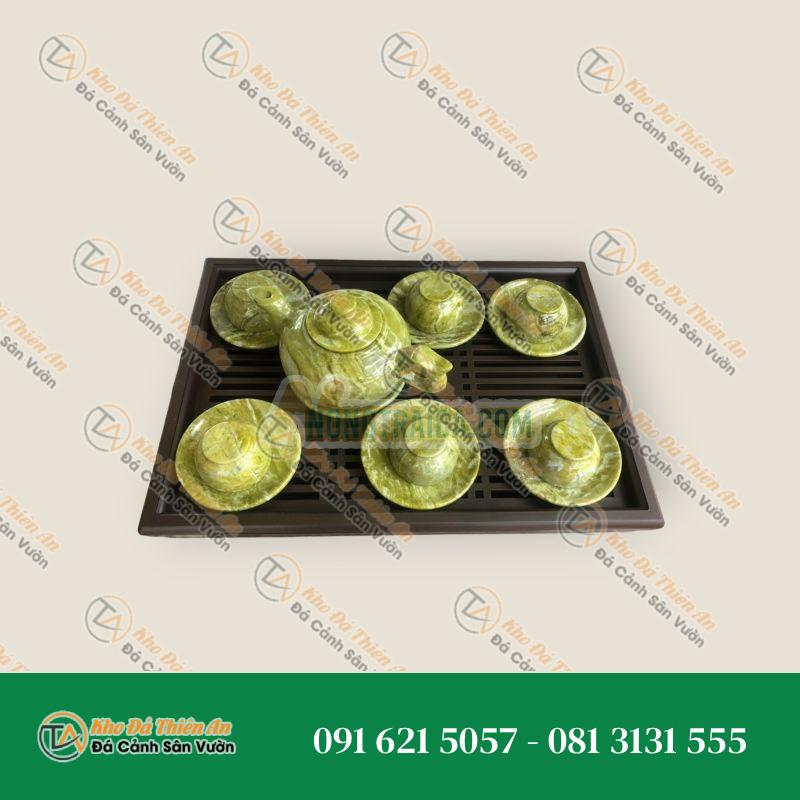 Bộ Ấm Trà đá ngọc Ấn Độ vân đều màu
