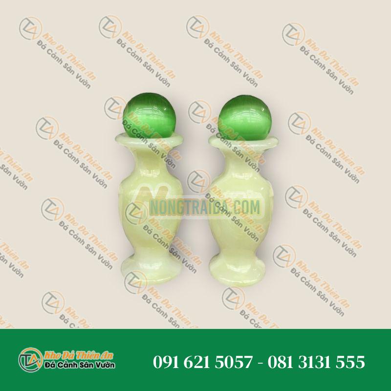 Bộ combo cặp Lục Bình Lọ Hoa đá ngọc onyx kết hợp quả cầu phong thủy