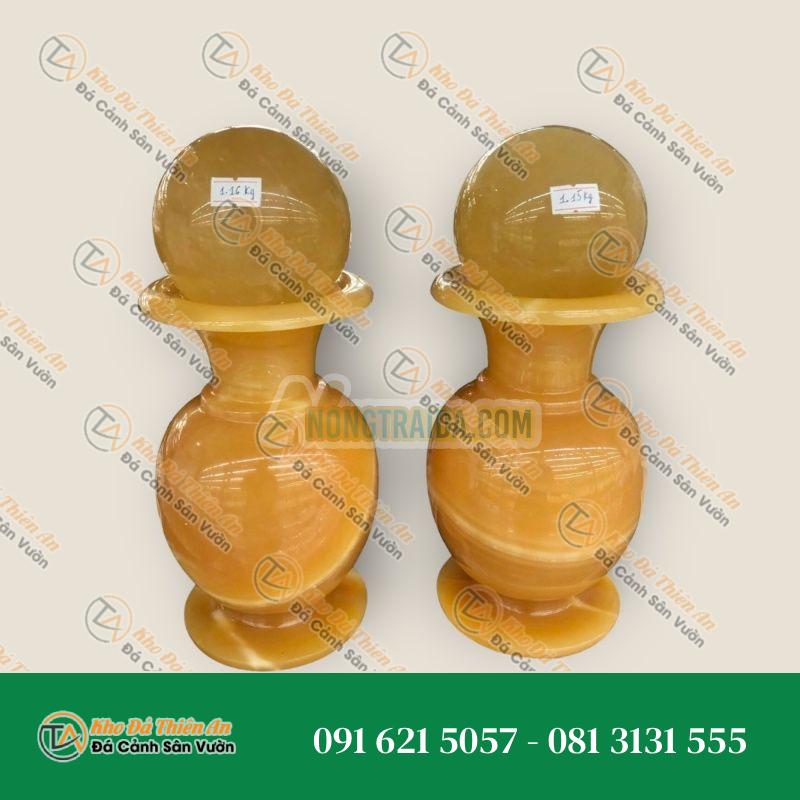 Bộ combo cặp Lục Bình Lọ Hoa kết hợp quả cầu phong thủy