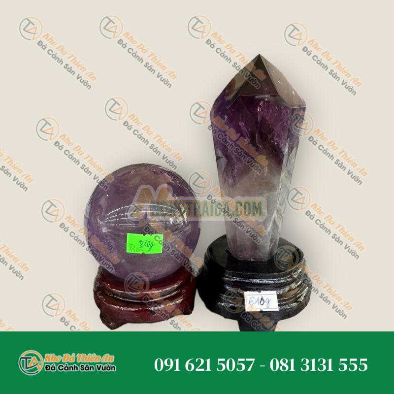 Bộ combo phong thủy trấn trạch đá thạch anh tím