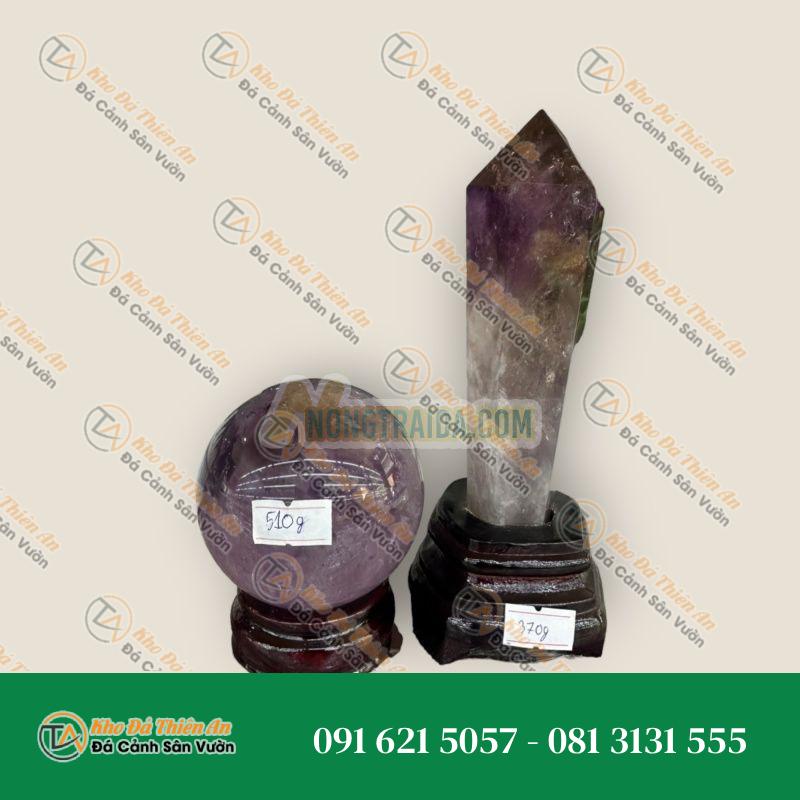 Bộ combo phong thủy trấn trạch đá thạch anh tím