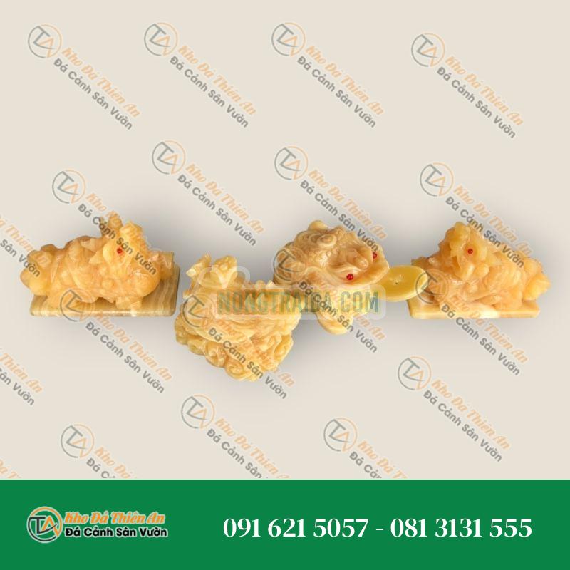 Bộ combo Tỳ Hưu, Cóc Ba Chân, Cóc Ngậm Tiền, Thiềm Thừ và Long quy, rùa đầu rồng phong thủy chiêu nạp tài lộc đá ngọc hoàng long