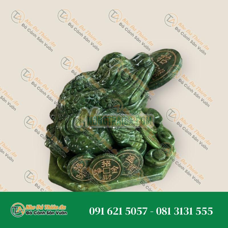 Bộ combo Tỳ Hưu, Cóc Ba Chân, Cóc Ngậm Tiền, Thiềm Thừ và Long quy, Rùa đầu rồng phong thủy đá ngọc Ấn Độ – Dài 20cm
