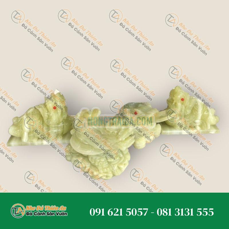 Bộ combo Tỳ Hưu, Cóc Ba Chân, Cóc Ngậm Tiền, Thiềm Thừ và Long quy, rùa đầu rồng phong thủy đá ngọc Onyx