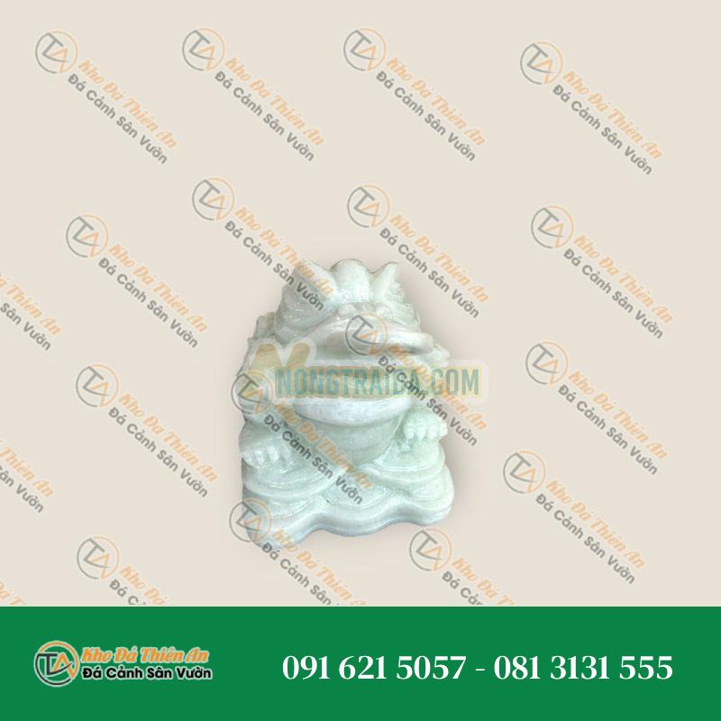 Bộ combo Tỳ Hưu dài 15cm, và Tượng Cóc Ba Chân, Cóc Ngậm Tiền, Thiềm Thừ phong thủy dài 10cm, đá cẩm thạch trắng xanh