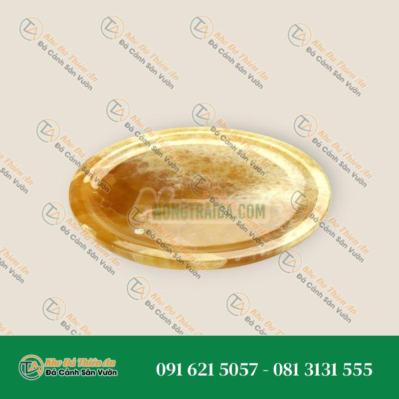 Bộ đĩa bày bằng đá cẩm thạch Onyx vàng, thiết kế độc đáo, chạm khắc thủ công Italy