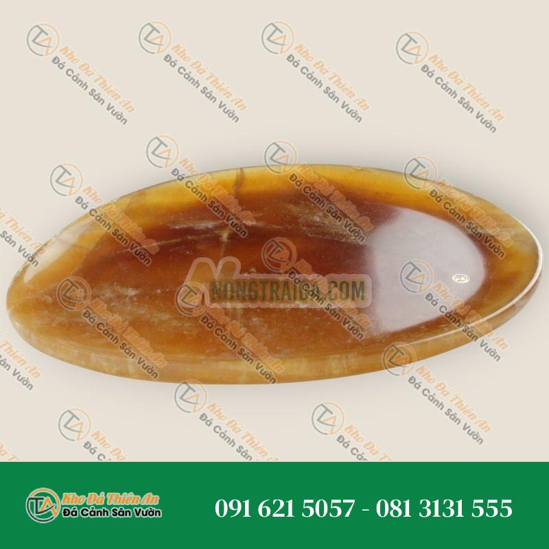 Bộ đĩa bày bằng đá cẩm thạch Onyx vàng, thiết kế độc đáo, chạm khắc thủ công Italy