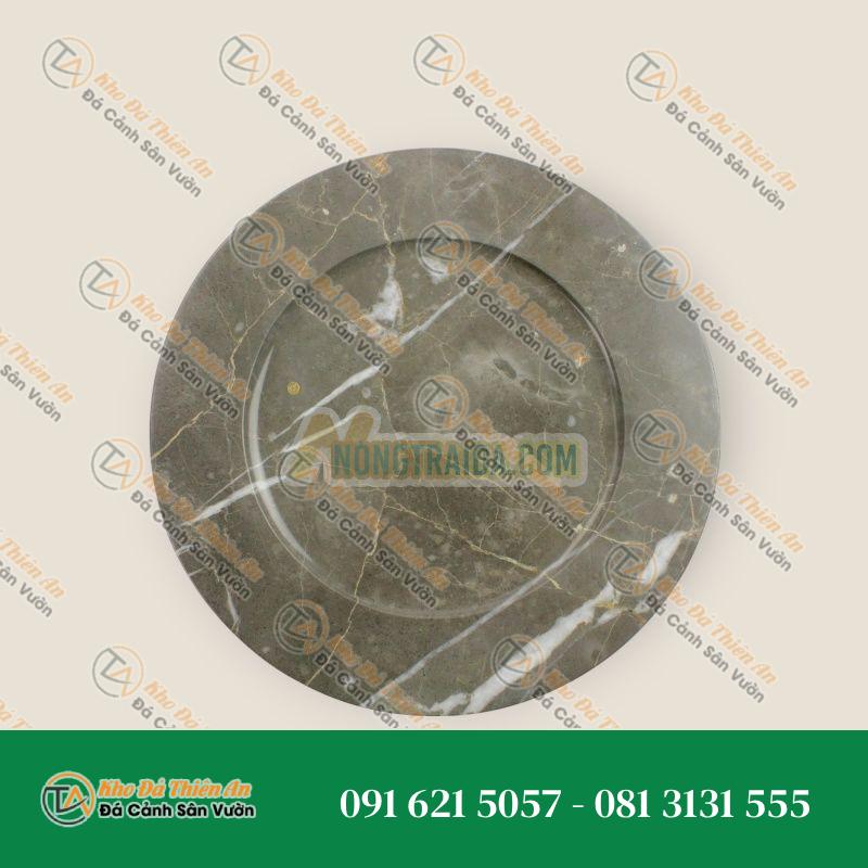 Bộ đĩa sứ, đĩa bày đồ ăn, Đồ dùng phục vụ Set of 4 Đá cẩm thạch Xám Hoàng gia Làm thủ công Ý
