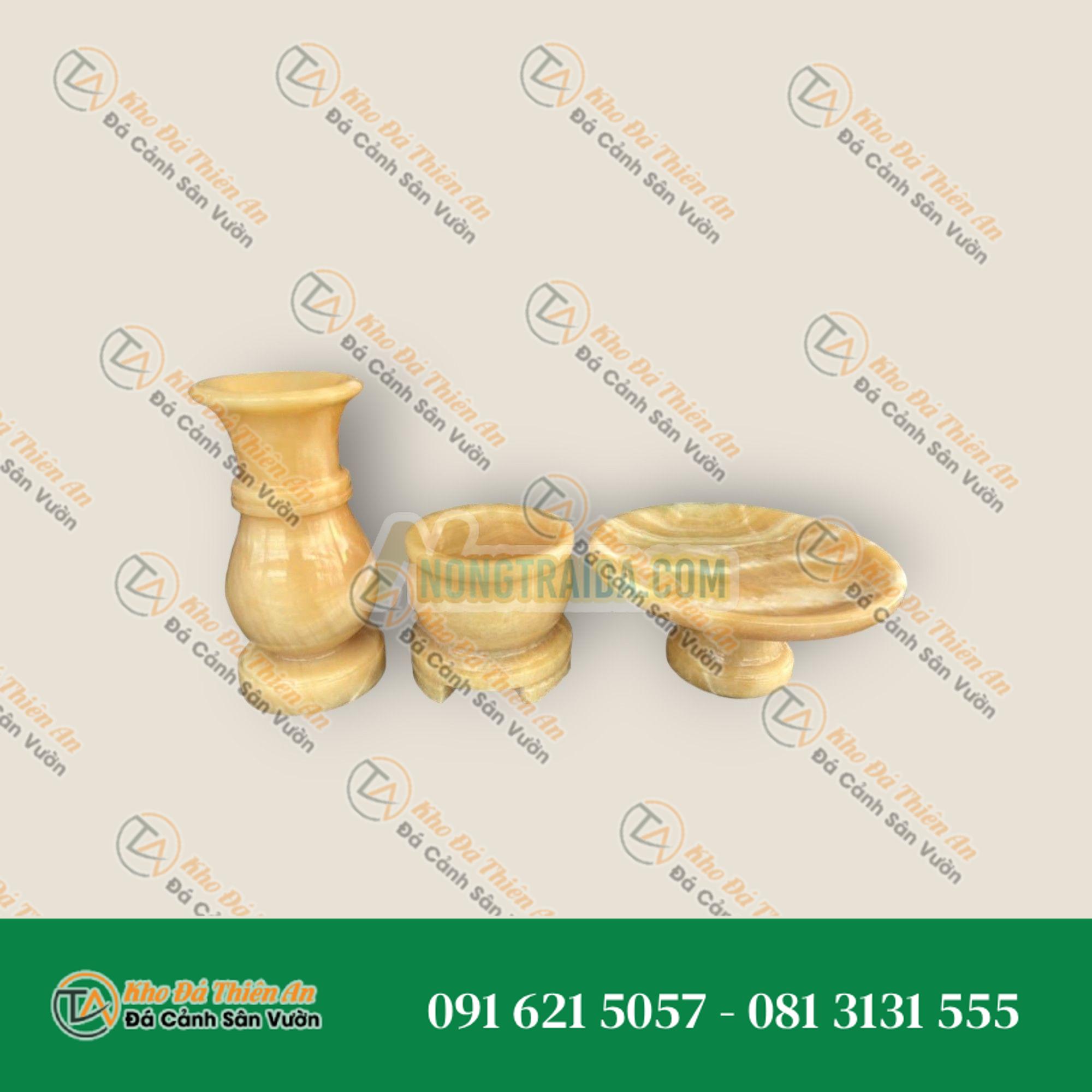 Bộ đồ thờ cúng đá ngọc hoàng long
