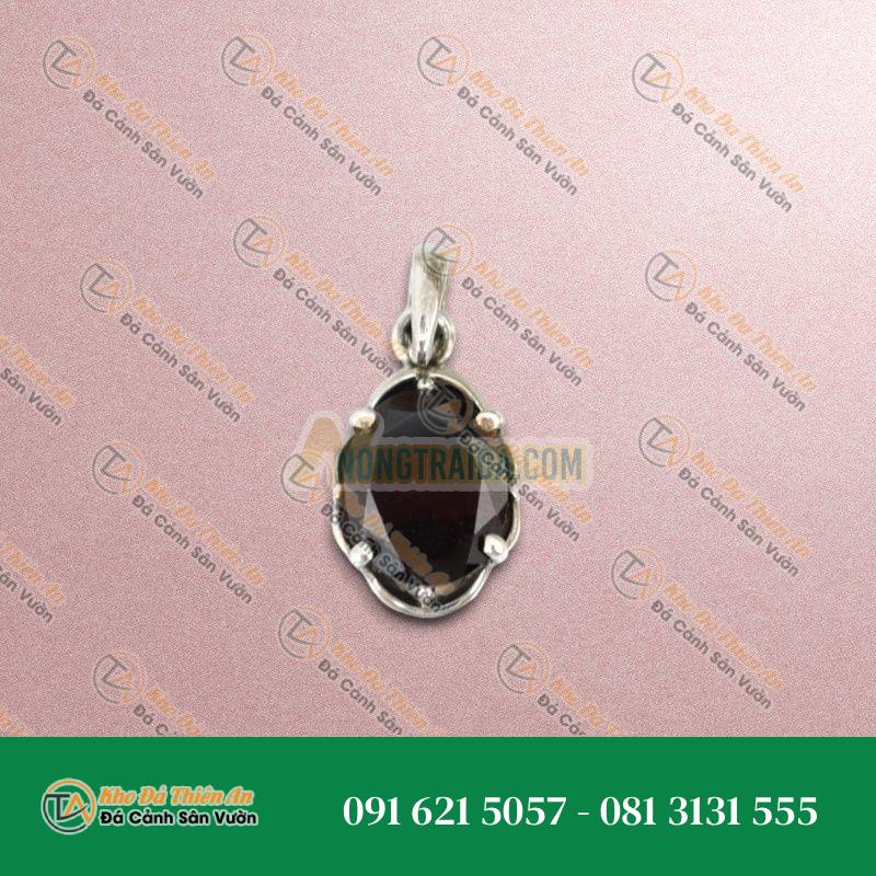 Bộ mặt dây – hoa tai đá Garnet cao cấp