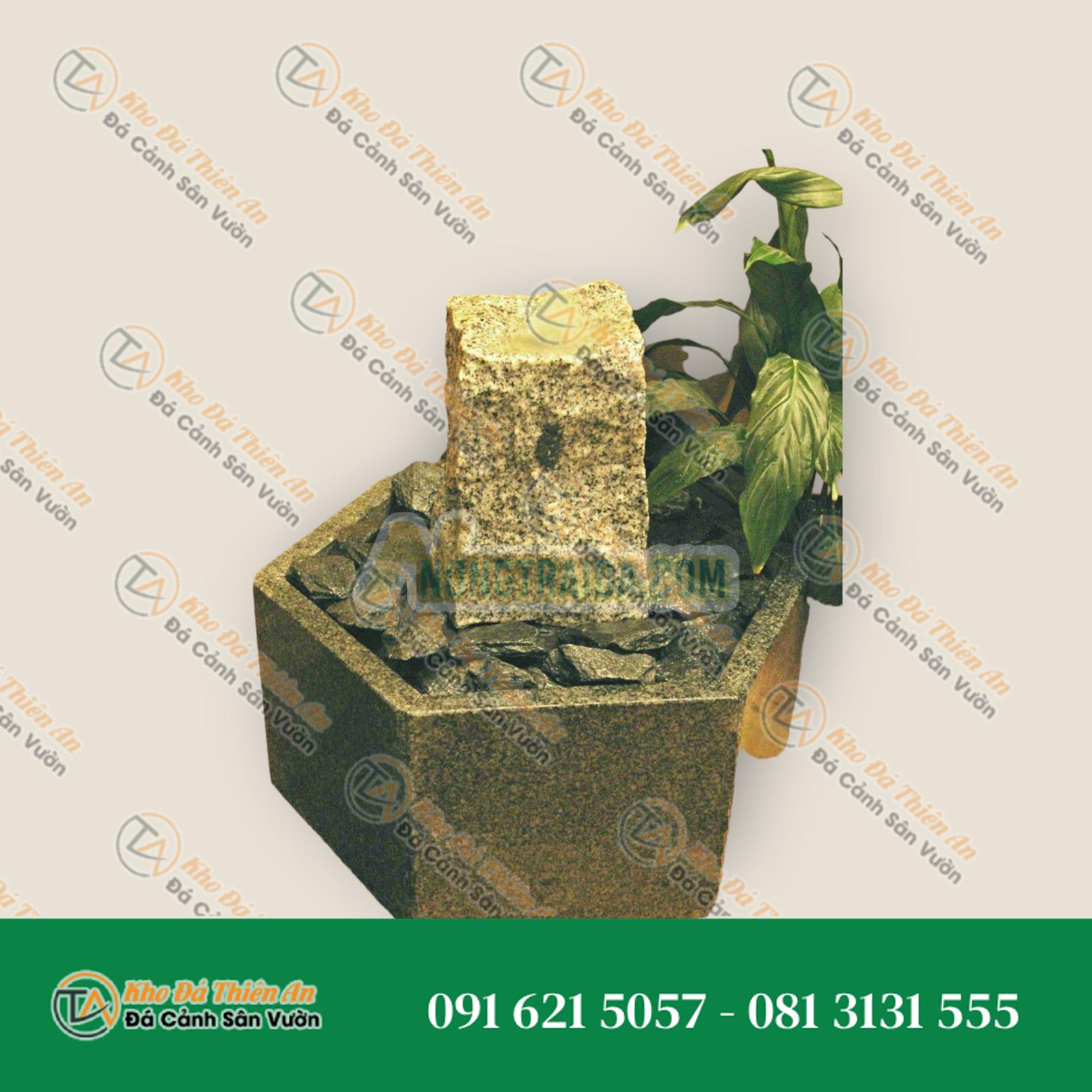 Bộ phun nước trong nhà Đá hoa cương vuông trong bể granit lục giác