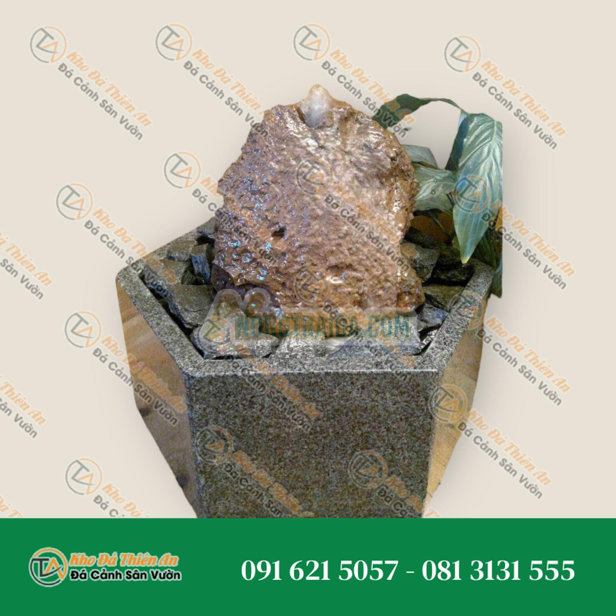Bộ phun nước trong nhà Nham thạch 20cm trong bể granit lục giác