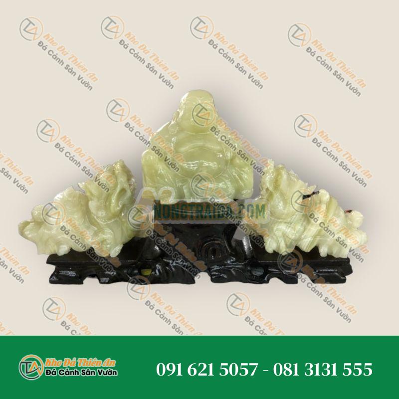 Bộ sản phẩm combo Tỳ Hưu và Tượng Di Lặc phong thủy chiêu nạp tài lộc đá ngọc Onyx hợp mệnh Mộc – Hỏa