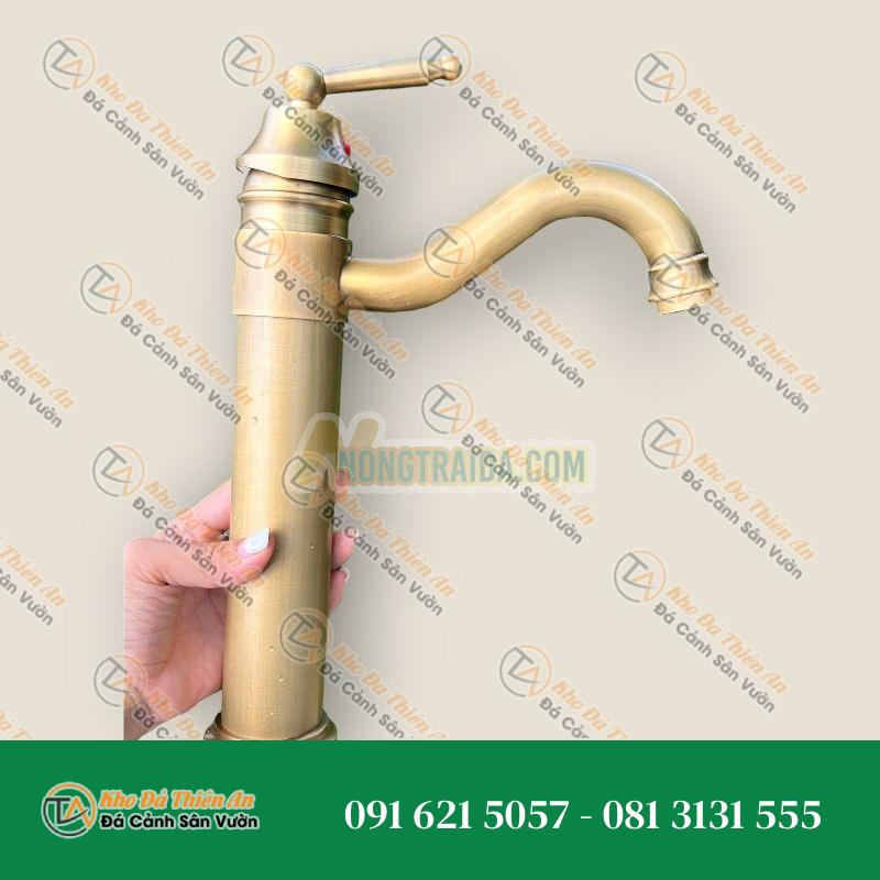 Bộ vòi chậu rửa bằng đồng thau, cong cổ điển