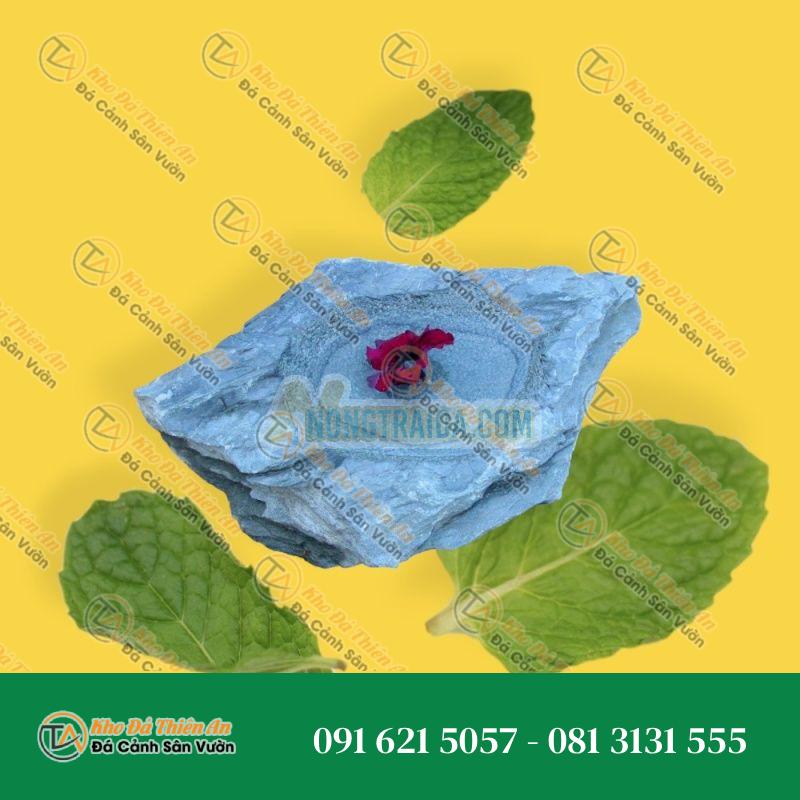 Bồn tắm chim bằng đá le nhấn màu xanh lục và 30cm