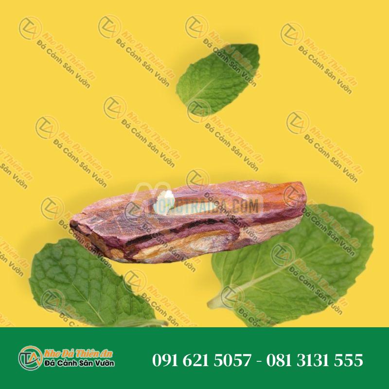 Bồn tắm chim bằng đá màu đỏ và 50cm