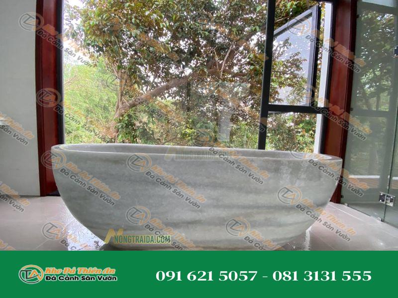Bồn tắm đá cẩm thạch trắng vân