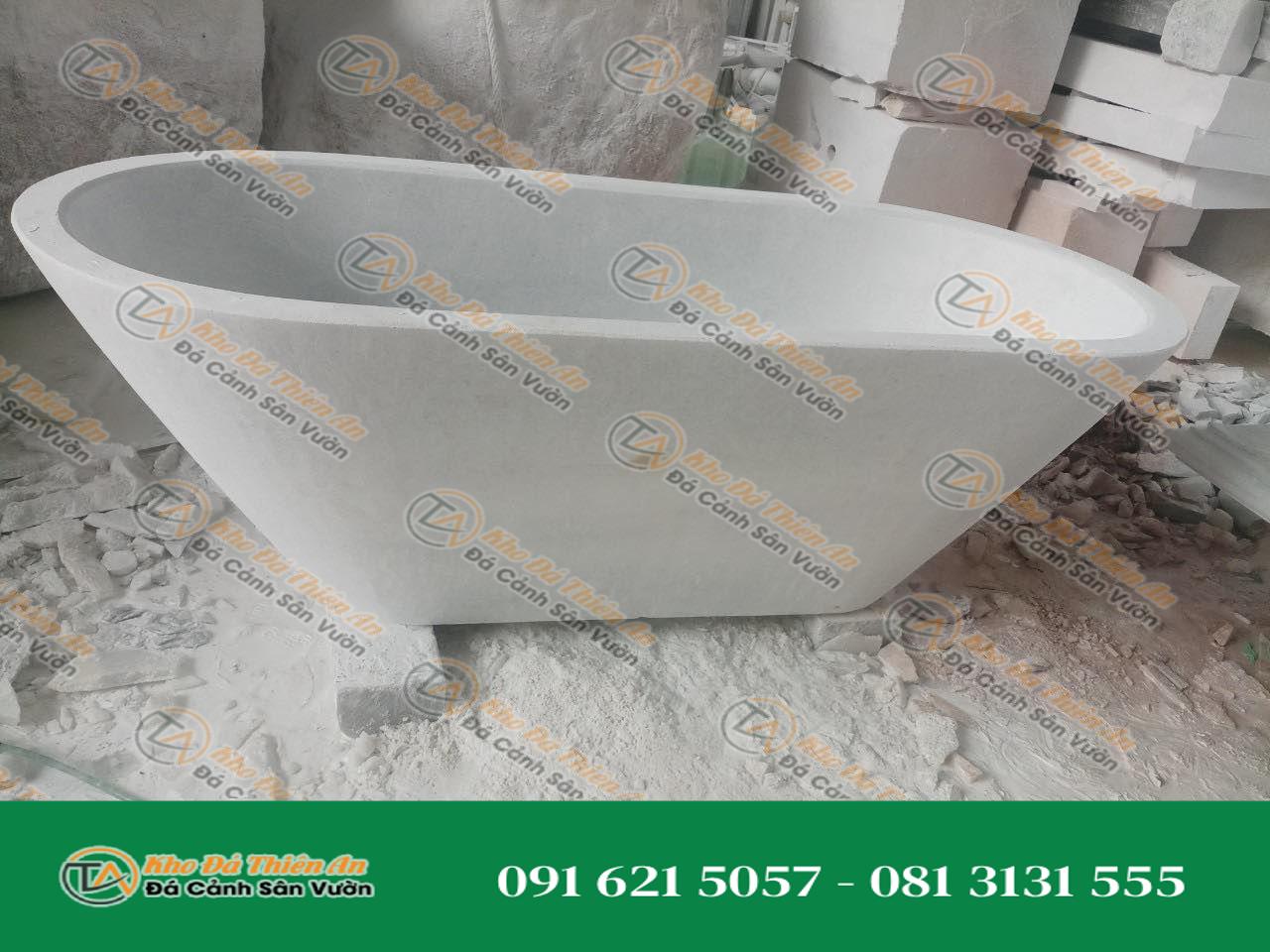 Bồn tắm đá cẩm thạch trắng vát đáy