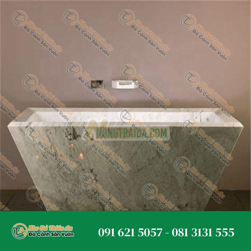 Bồn tắm đá marble trắng kép, bồn tắm đá tự nhiên