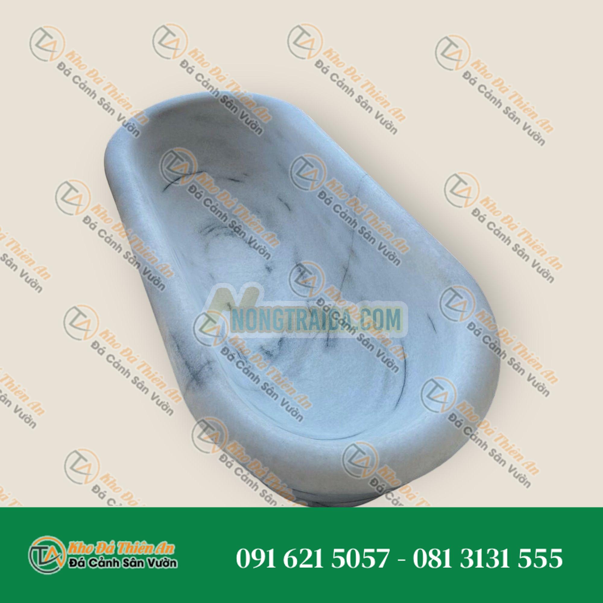 Bồn tắm đá Marble xám nhạt được chạm khắc tay