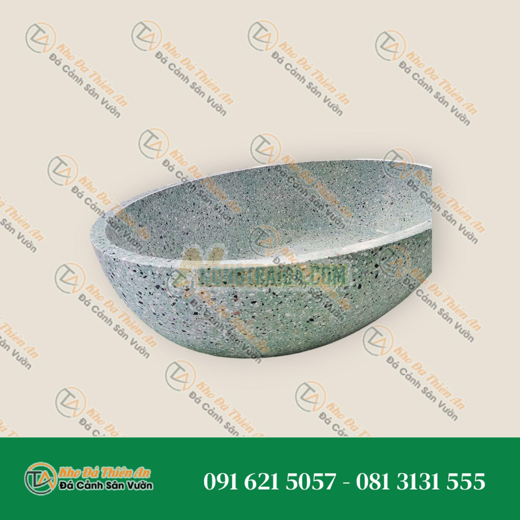 Bồn tắm đá nhân tạo theo phong cách Bắc Âu, được điêu khắc thủ công từ đá terrazzo