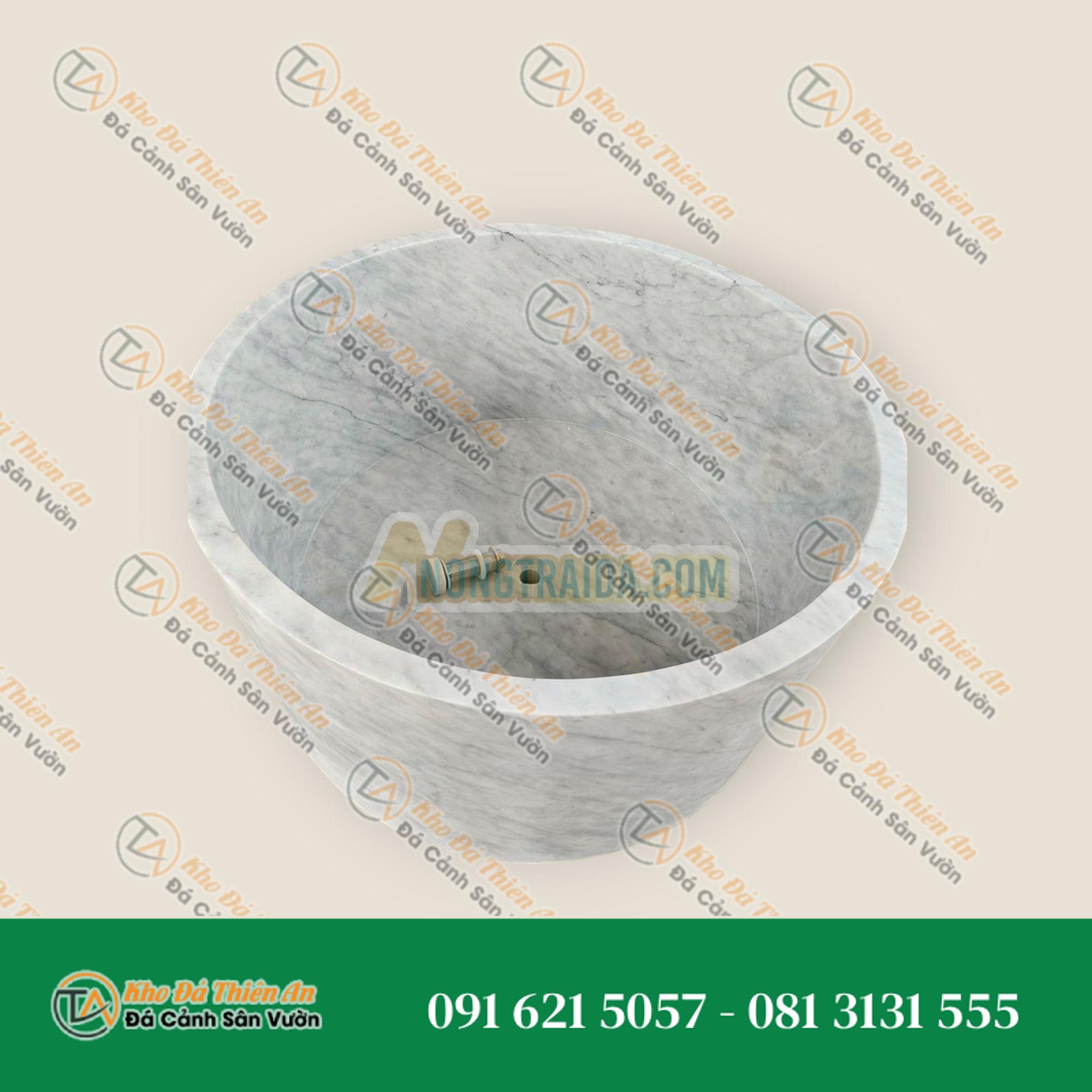 Bồn tắm đá tròn Cararra