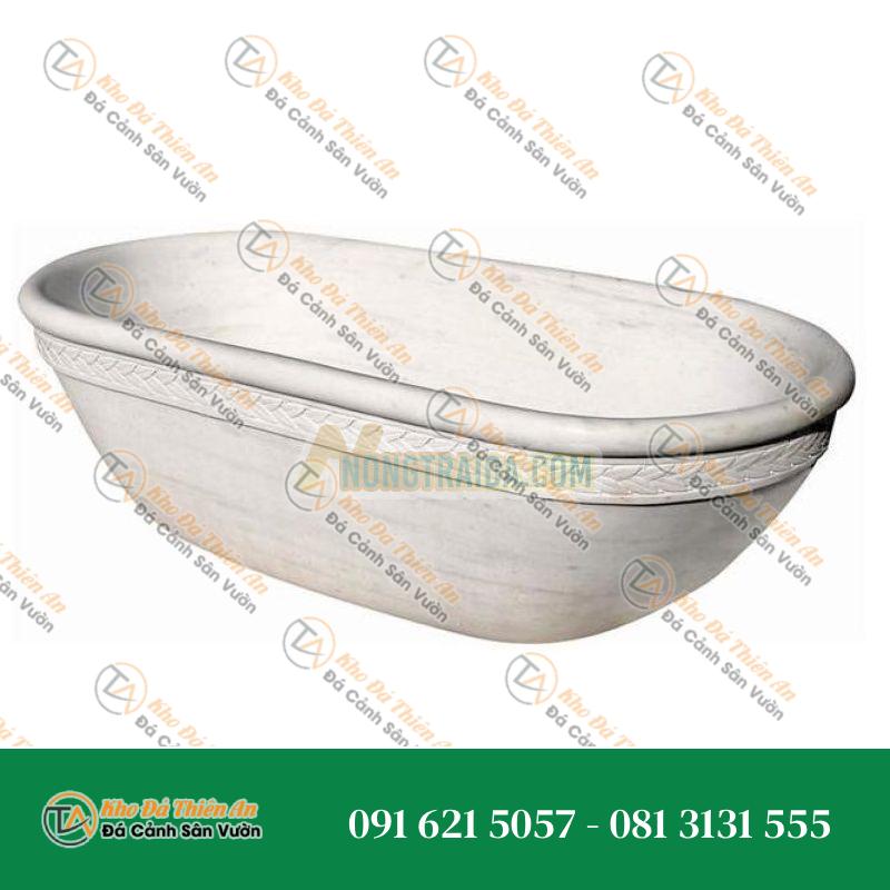 Bồn tắm đá tự nhiên hình oval, kích thước 180x80x60cm, đối tác cung cấp bồn tắm đứng tự do