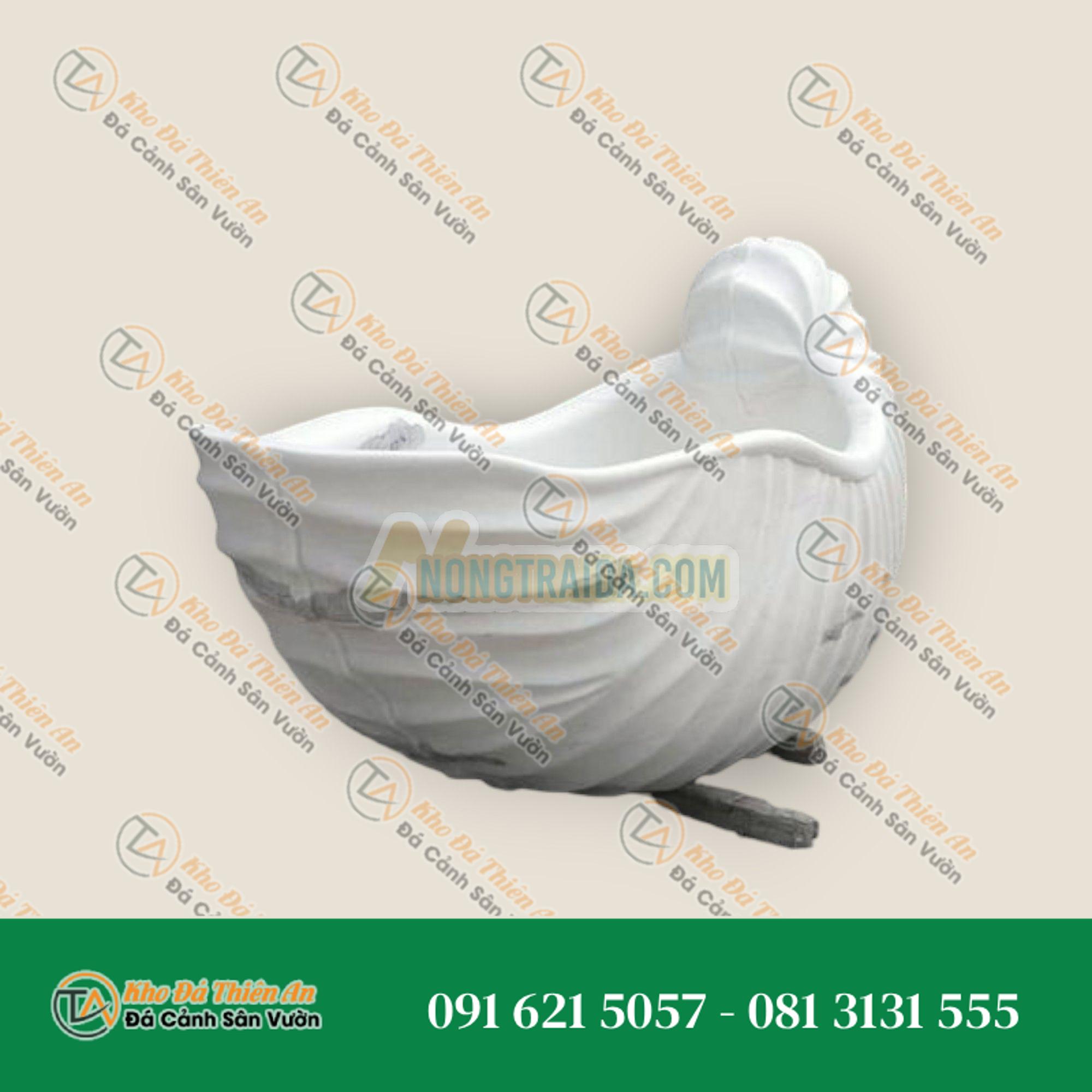 Bồn tắm đứng tự do từ đá tự nhiên được làm từ đá Shell Stone tự nhiên, với thiết kế chắc chắn