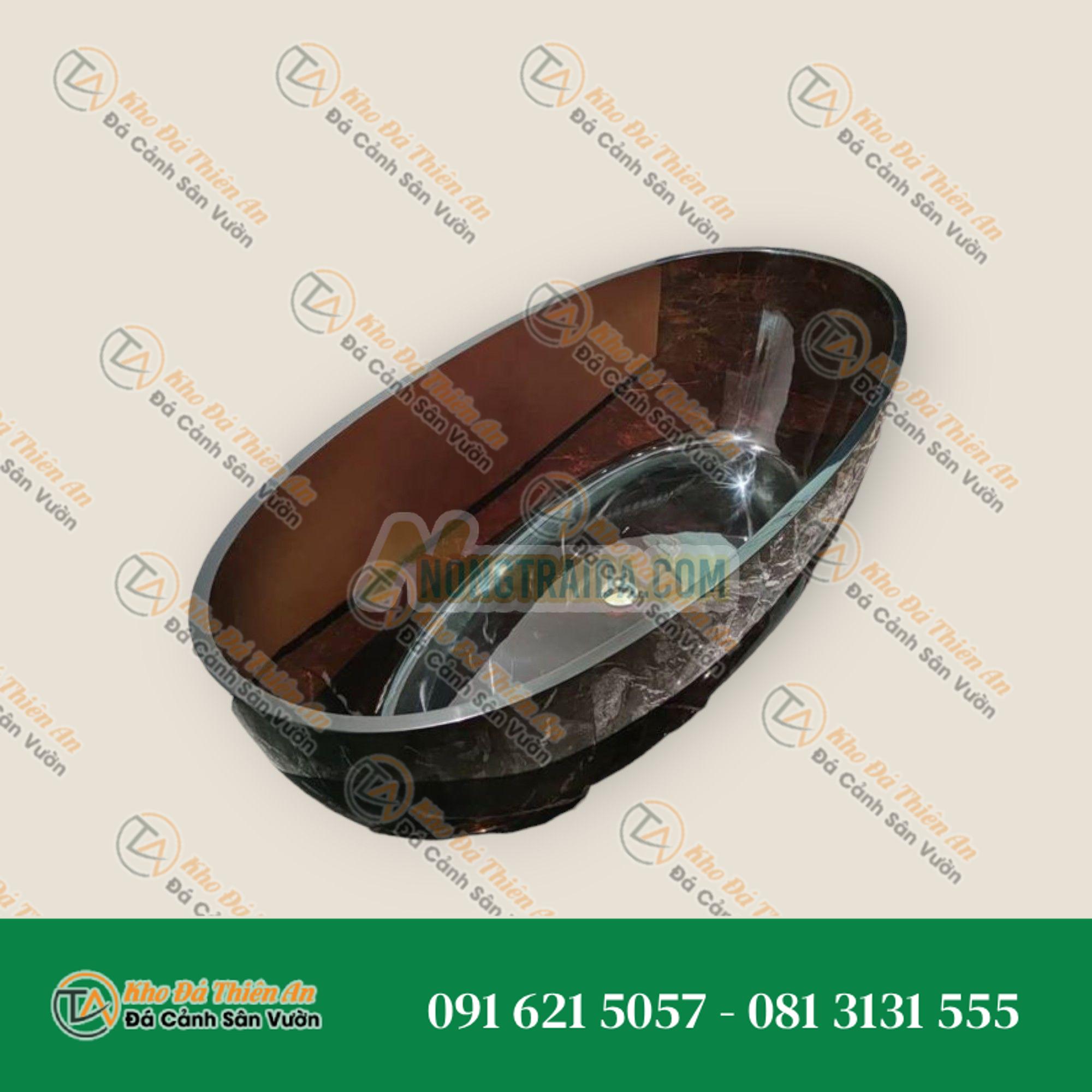 Bồn tắm ngâm màu nâu semi-transparent từ đá nhân tạo, composite nhựa nhựa, bồn tắm đá solid surface