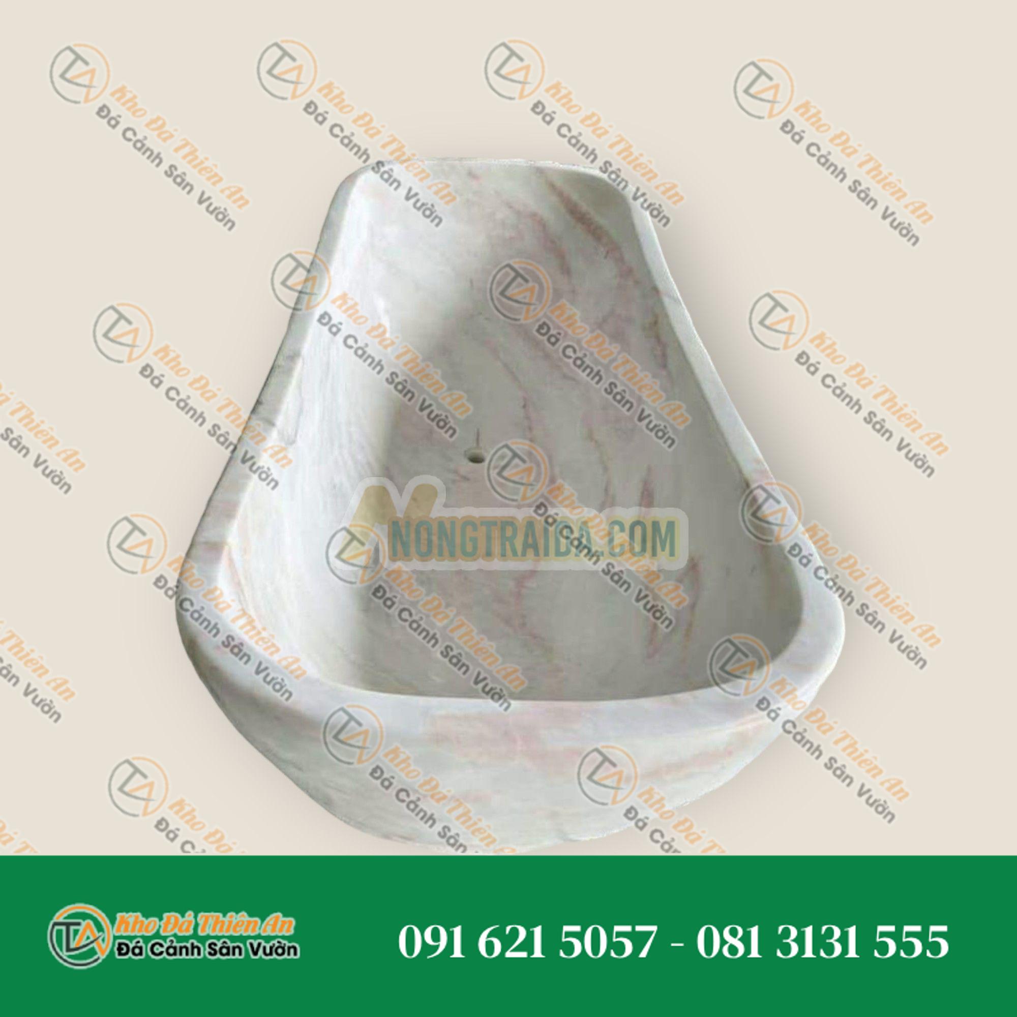 Bồn tắm vuông đá trắng từ đá marble sản xuất tại Việt Nam